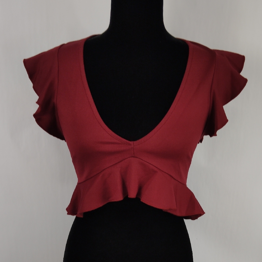 Free People Ruffle Crop Top